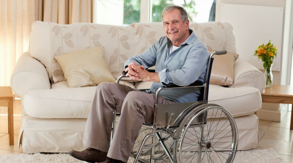 c old man in wheelchair